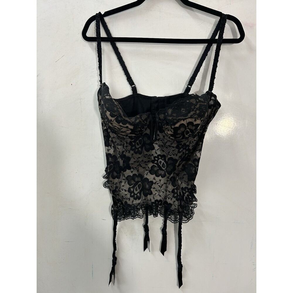VICTORIA'S SECRET Vintage 1999 Embroidered Corset Y2K Lace Bustier Bra Top 38C